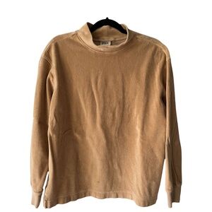 pact 100% Organic Cotton Beige Velvet Mockneck Lounge Top Size Large